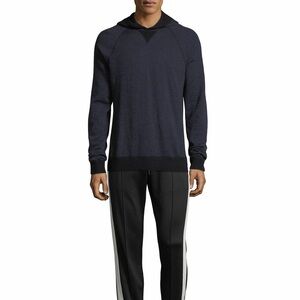 VINCE WOOL CASHMERE BIRDEYE MEN HOODIE SWEATER